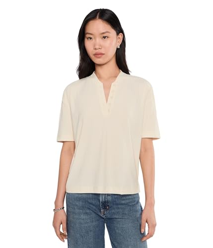 Varley, Women's, Kasey Mock Placket Rib Tee, Birch, XX-Small at