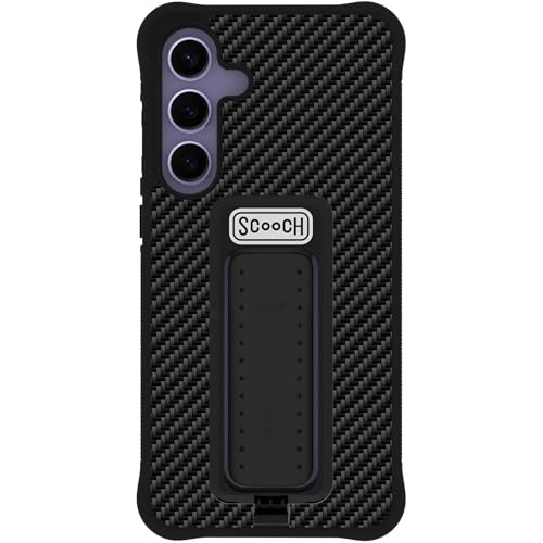 Scooch for Samsung Galaxy S25+ Plus, 5-in-1 Wingman Kickstand Case, 10-Foot Military Grade Drop Protection, Pop-Out Kickstand, Phone Grip, Car Mount, Carbon Fiber