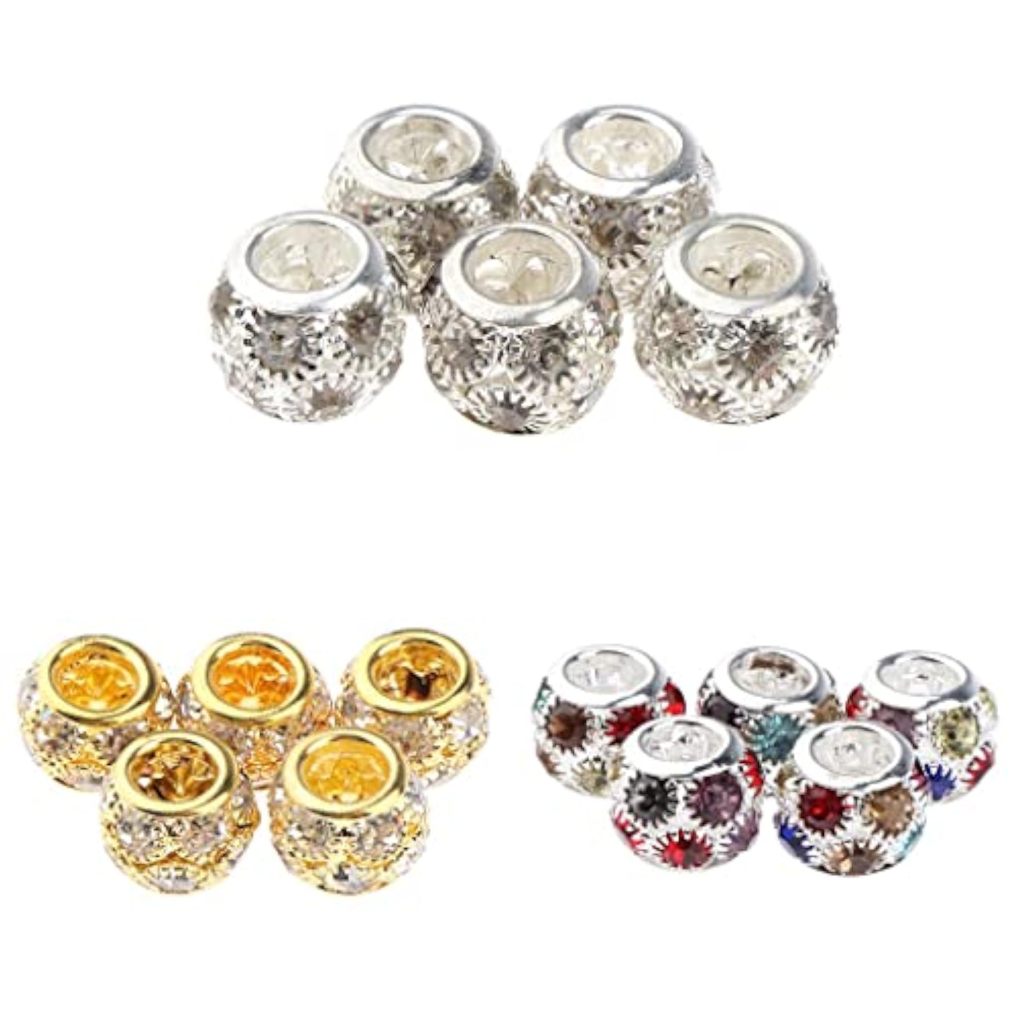 10pcs Dreadlock Hair Beads Hair Braid Pins Rings Cuff Clips