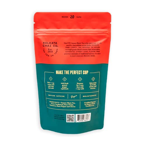 Kolkata Chai Rose Masala Chai mix, 100% Organic Black Tea, Makes 20 cups, Premium loose leaf tea and spice blend, All Natural, 4.23 oz - Thumbnail 2