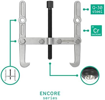 Universal Gear Puller 2-Armed 140 x 145mm 2-in-1 Internal and External Extractor from WIESEMANN 1893 I CV Chrome-Plated Steel I 80584