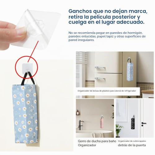 Miniatura 3 de Hliws 3 Piezas Soporte De Bolsa De Plástico,Porta Bolsas De Basura,Impermeable, Lavable, Plegable,Soporte De Almacenamiento,Para La Cocina Casera Viene Con 3 Ganchos