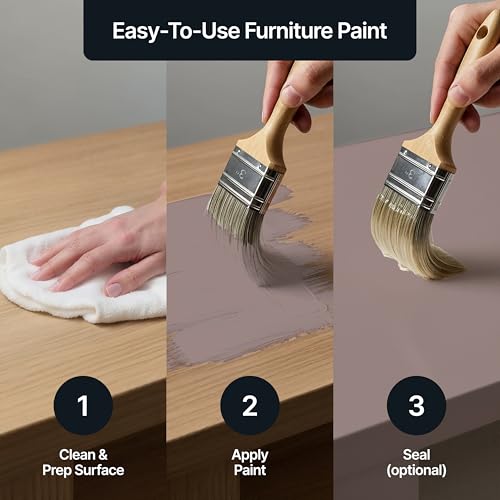 Hemway Chalk Based Furniture Paint, Dark Clay Brown 1L, Matt Finish Shabby Chic, Chalk Paint Furniture & Walls, Quick Dry & 1 Coat - Image 5