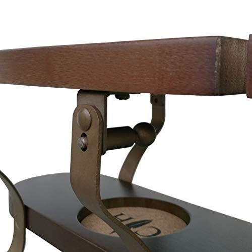 Soporte para vino con 4 copas y 2 botellas de madera miniatura 7