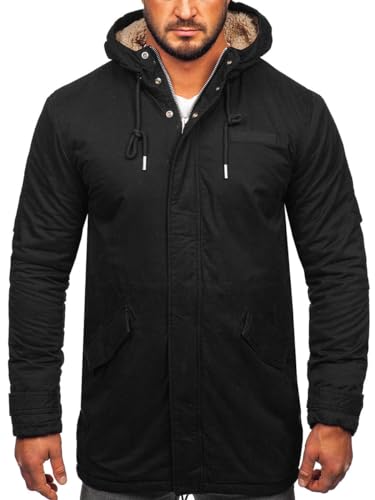 BOLF Herren Parka Jacke Winterjacke Gefüttert mit Kapuze Wintermantel...