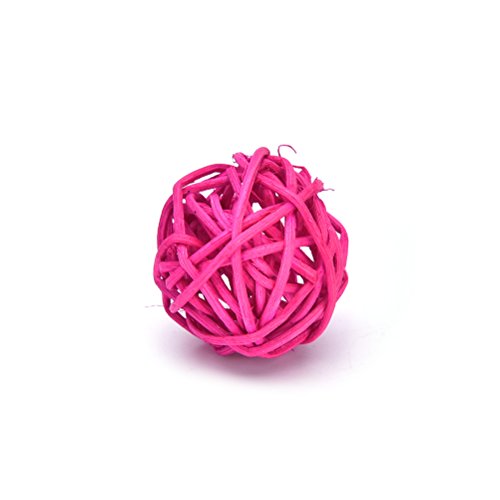 Jiaufmi 10 Pieces/Set Rattan Wicker Ball Decoration Ornaments Wedding Christmas Party Table Desk Garden Hanging Decoration,Yellow,5Cm #TOP5