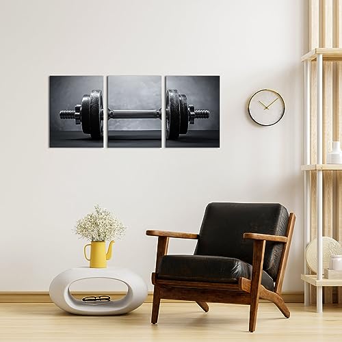 YeiLnm-Fitness-Gym-Canvas-Wall-Art-Decor-Black-and-White-Modular-Dumbbells-Painting-Picture-Sports-Artwork-for-Boys-Men-Bedroom-Decoration-Framed-Ready-to-Hang