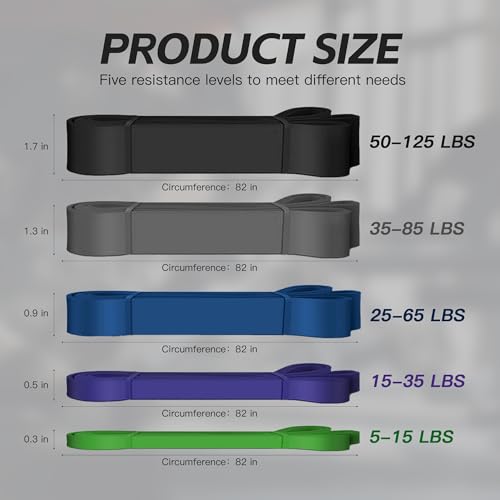 Image of Pull Up Bands, Resistance Bands Set, Exercise Workout Bands for Men & Women, Ideal for Body Stretching, Physical Therapy and Muscle Training