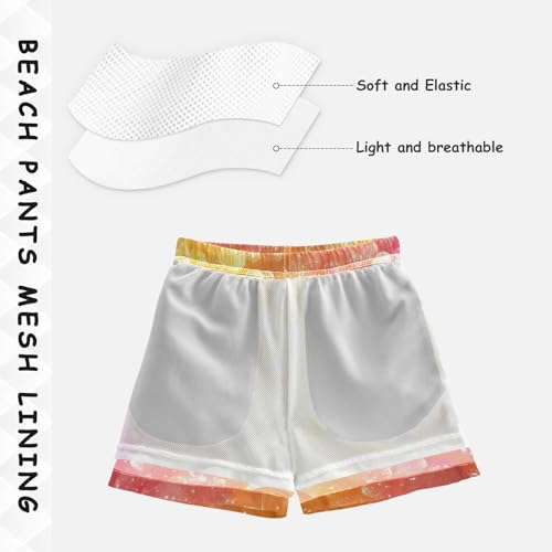 Pigsaly Boys Swim Trunks Candy Sweet Coral Yellow Pink Gradient Glitter Boys Board Shorts Swimsuit Swimwear Bathing Suit XS4