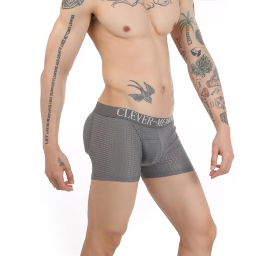 Evankin Mens Butt Padded Boxer Briefs Breathable Mesh Underwear Butt Enhancer Underpants with Hip Pad3