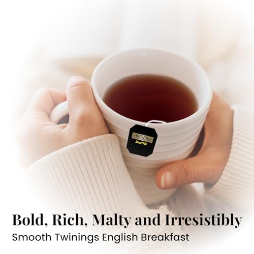 Image of Twinings English Breakfast Tea, 100 Tea Bags| Pack of 1| English Classic Range| Premium Black Tea| Medium Strength| Rich & Smooth Flavour| Enjoy a Hot Cup of Tea