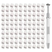 WeddHuis 100 Stück Nail Art Schwamm Nail Sponge Metall Greifer Mini Ersetzbar Nagelschwämme Bunt Nagelkunst Rendering Werkzeuge Mit Greifer Blöcke Maniküre Gradient Nail Art Schwamm