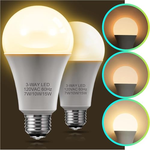 Image of L LOHAS LED 3 Way Light Bulbs 50 /100 /150W, 3000K Soft White LED Light Bulbs