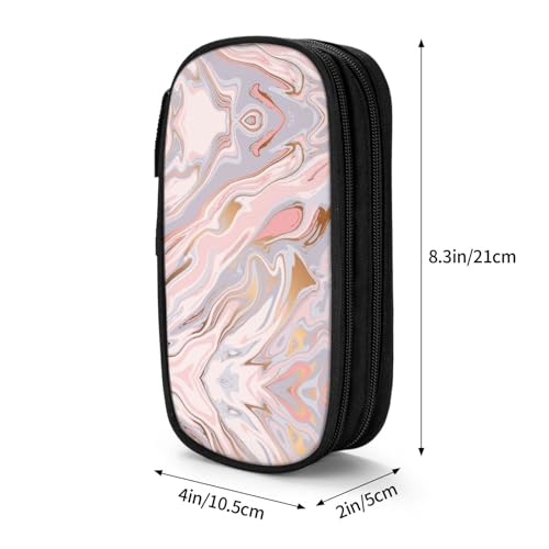 Image of Perinsto Liquid Marble Texture Pencil Case Big Capacity Multi Compartment Stationery Box Pencil Pouch Holder Desk Organizer For School Office Home