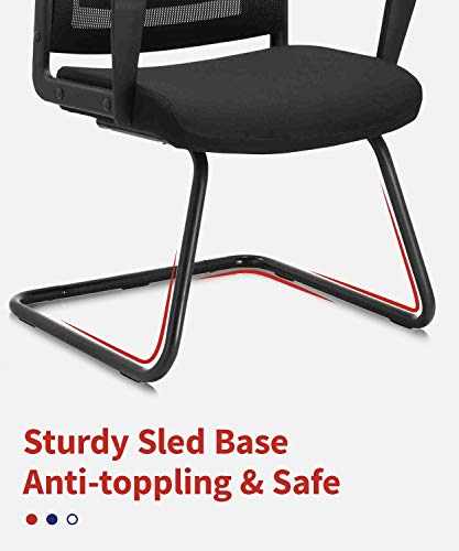 Clatina Office Guest Chair With Lumbar Support And Mid Back Mesh Space Air Grid Series For Reception Conference Room #TOP6