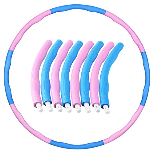 OZUAR Hula-Hoop-Reifen für Erwachsene, gewichtete Reifen für das Training - 2 lb,8 Abschnitt Abnehmbare professionelle Soft Fitness