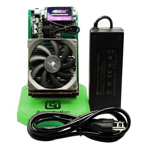 Bitcoins Miner NerdQaxe++ 4.8TH/s ASIC Miner & Crypto Miner - Solo Miner for BTC, 2.4Gwifi,Open-Source,SHA-256, Low Power 98W, Silent Home Mining with Bitaxe Technology (Green)