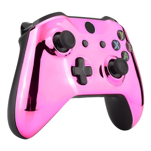 eXtremeRate Chrome Pink Edition Front Housing Shell Faceplate for Xbox One S & Xbox One X Controller (Model 1708) - Image 4