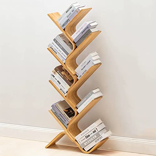 Ximsphy Bamboo Tree Bookshelf, Free Standing Tree Bookcase, 8 Tier Curved Bookshelves Storage Rack, Book Shelf Organizer For Home Office Living Room Bedroom #TOP5