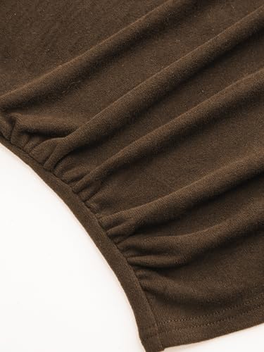 CIDER Mock Neck Tops for Women Thermal Shirts Long Sleeve Ruched Going Out Tops Basic Tee Slim Fit Fall Top4