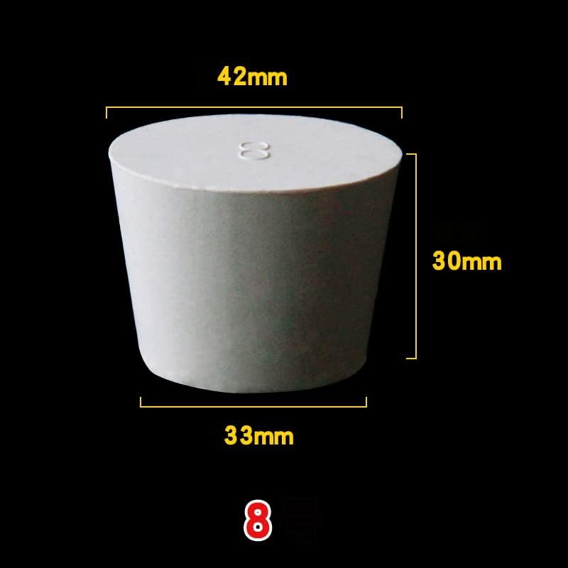 10pcs Solid Rubber Stopper White Push-In Sealing Plug Laboratory Rubber Plug Pipe Tank Bottle Tapered Hole Bung Various Sizes (Color : Type-8, Size : 10 Pcs)