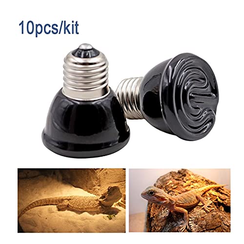 10 stuks Mini PET-verwarmingslicht 2 5W 50W 75W 100W Mini Infrarood Keramische Emitter Warmte Bulb Zwart Voor Reptiel… - Afbeelding 3