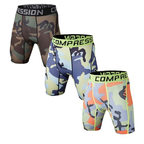 Holure Men's Performance Compression Shorts Quick Dry Flatlock Athletic Workout Running Underwear...
