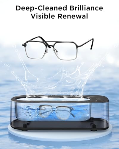 Image of Ultrasonic Jewelry Cleaner Machine: 48KHz Ultra Sonic Cleaner for Jewelry,Eyeglass,Rings,Watch Band,Dentures,with Dual Cleaning Modes,350ML 304 Stainless Steel Tank,Gift for Wife,Mom,Daughter