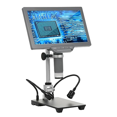 Microscope numérique écran IPS 10,1 pouces avec câble USB et socle pour examen de laboratoire