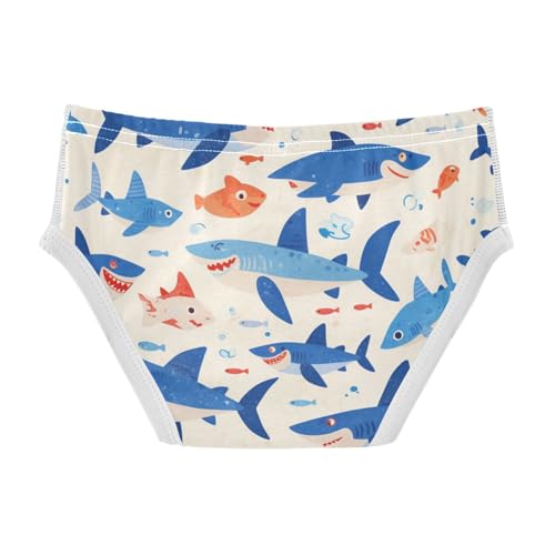 GuoChe Boy Toddler Underwear Cotton Sharks and Fish in Sizes 2T,3T, 4T, 5T, 6Y and 8Y2