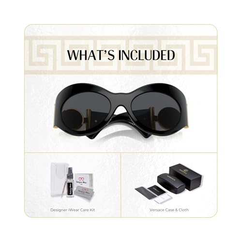 Versace VE4462 Oval Sunglasses for Women +BUNDLE with ACCESSORY EYEWEAR KIT2
