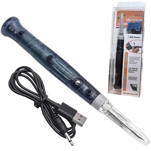 USB Soldering Iron Pen 5V 8W, Portable Handheld Welding Tool Kit with Fast Heating - Compact for Electronics Repair, DIY Projects, Jewelry & PCB (Engineers/Hobbyists)
