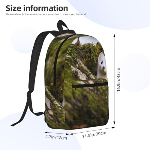 Sac à dos léger avec poche EdWal noir imprimé belette