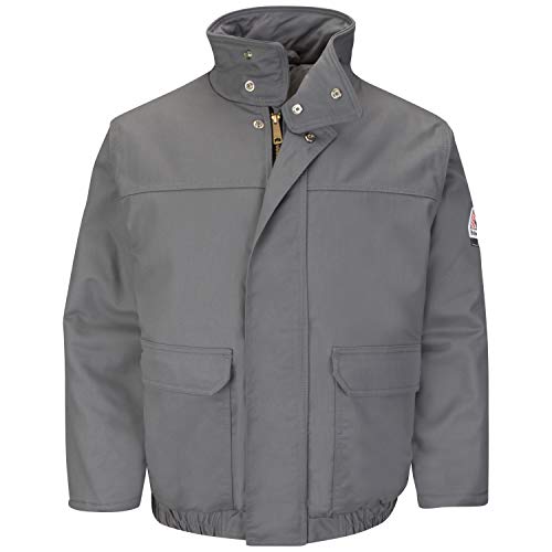 Bulwark Men's Heavyweight FR Insulated Bomber Jacket, Grey, Large