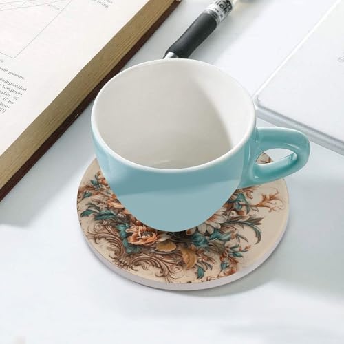 Dessous de verre pour boissons en céramique vintage avec liège - 6