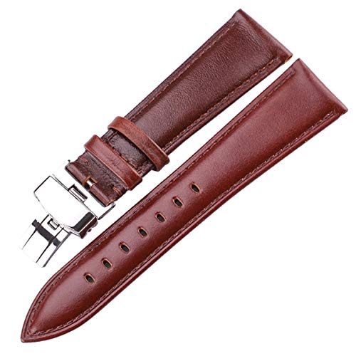 Bracelet montre cuir 20mm 22mm 24mm boucle déployante anti chute montre en cuir marron noir