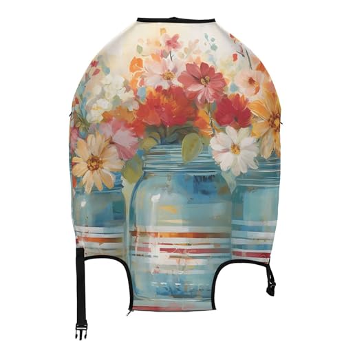 Joisal Suitcase Covers for Luggage Protectors Protection Graphic Travel Luggage Accessories Floral Retro Vase, XL, Fits 29-32 Inch Case2