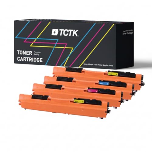 TCTK Tóner 126A 130A CRG 729 Pack de 4 CMYK Compatible con HP Color LaserJet Pro CP1000 CP1020 CP1021 CP1022 CP1023 CP1025 CP1025nw CP1026nw CP1027nw CP1028nw, sustituye CE310A