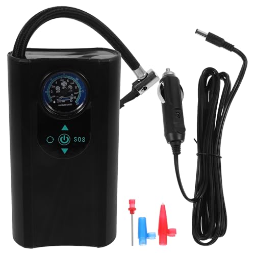 NUOBESTY Portable Auto Air Compressor Tire Inflator for Car, Small Electric Portable Air Pump with Pressure Gauge, Cordless 12V Inflator for Rapid Tyre Inflation in Vehicles