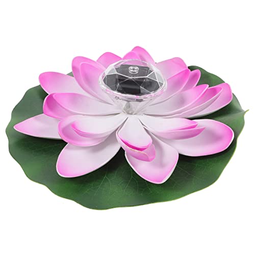 Toyvian Luce Galleggiante Forma Di Loto Solare Decorazione Per Piscina e Laghetto Lampada Solare Eva Per Illuminazione Esterna e Feste