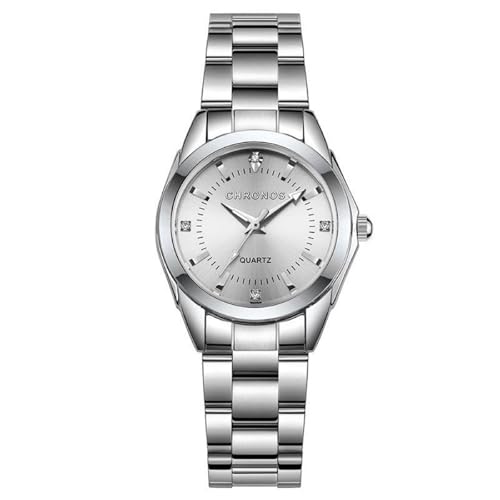 Montre à quartz analogique pour femme lot de 5 avec strass argentés pour changer de style à l'infini