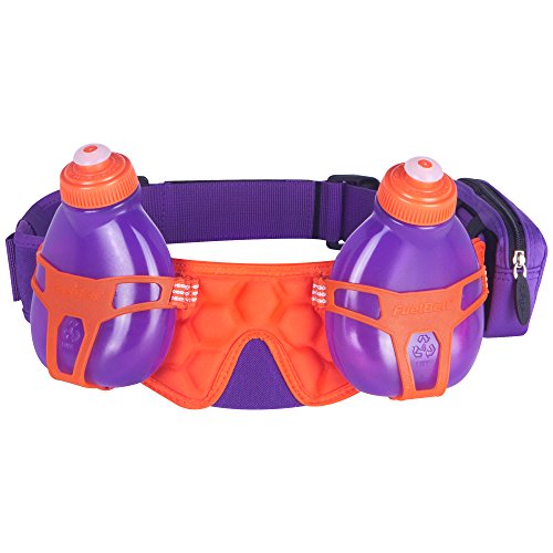 FuelBelt H2O-Helium 2 Bottle Hydration Belt, Grape/Orange Crush, One Size