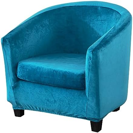 CZL Velvet Club Chair Slipcover, Soft Stretch Barrel Chair Covers for Living Room and Bedroom, Tub Chair Slipcover Washable Armchair Cover Furniture Protector for Home Decor