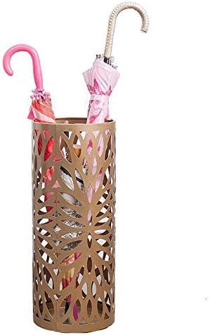 Metal Umbrella Holder, Umbrella Stand with Water Tray and Hooks, Round Umbrella Stand Rack, Free Standing Umbrella Holder, for Canes Walking(Black)