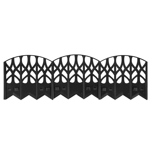 Recinzione da giardino piccola recinzione bordo palizzata recinzione decorativa grafite 5,1 mb decorazione giardino disposizione fiori piante plastica elegante semplice montaggio modulare flessibile