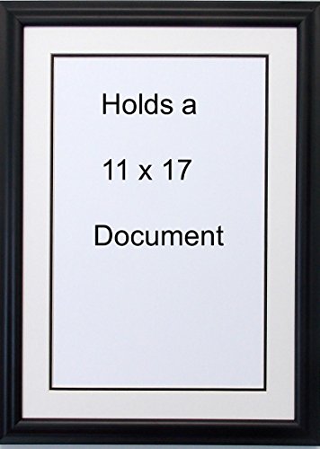 Custom Picture Frame holds 11x17 Document or certificate double matted black frame