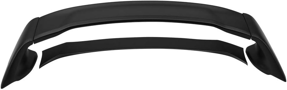 IKON MOTORSPORTS, Trunk Spoiler Compatible with 2012-2015 Honda Civic 9th Gen Sedan 4-Door, Mugen Style Unpainted Black ABS Plastic Rear Trunk Lid Spoiler Wing Lip 4PCS