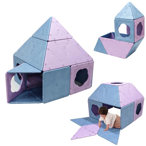 Asweets 18-Piece Magnetic Fort Building Kit Lightweight Panels with Built-in Magnets Giant Modular Playhouse Panels for 3+ Kids
