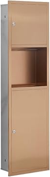 Stainless Steel Shower Niche, Rectangle Recessed Shower Wall Niche, Water Proof Organizer for Bathroom Bedroom Living Storage Toiletry DecorationsBrass 34x14x120cm