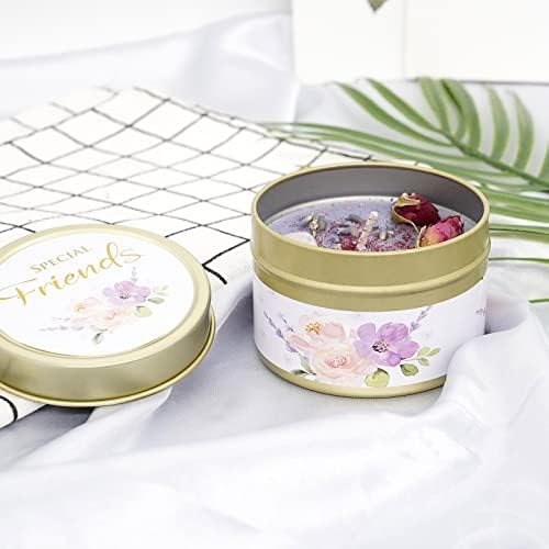 Friend Gifts, Friend Candle That Makes a Thoughtful Gift for - Ideal Present Birthday Christmas Lavender Crystal with Rose Quartz and Petals
